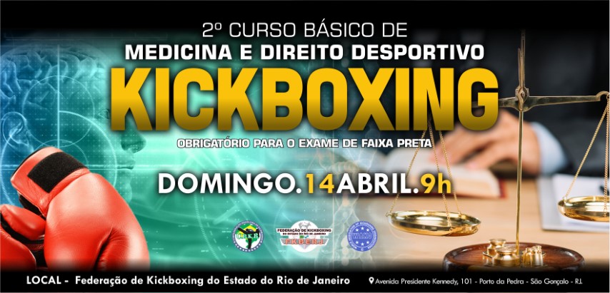 2º Curso Basico de Medicina e Direito Desportivo para Kickboxing 2019!
