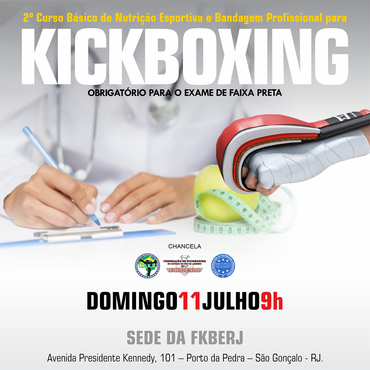 2º Curso Básico de Nutrição Esportiva e Bandagem Profissional para Kickboxing 2021