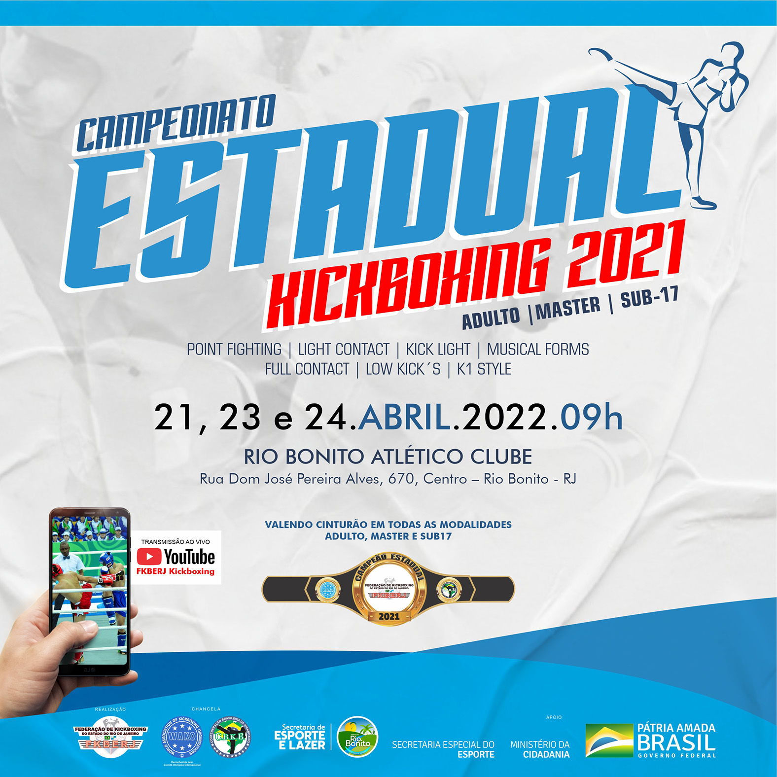 Campeonato Estadual de Kickboxing 2021, seletiva para o Brasileiro