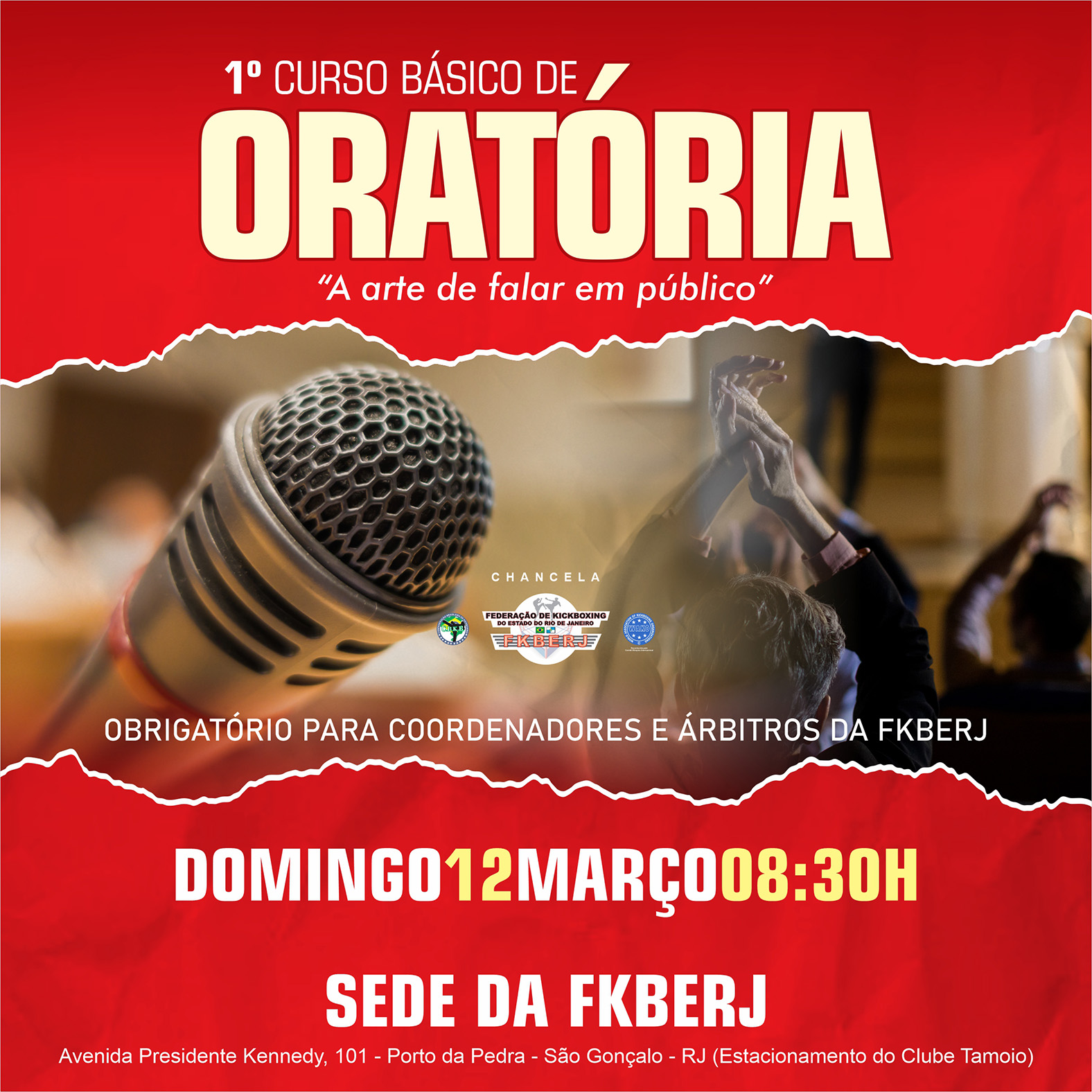 1º Curso Básico de Oratória “A arte de falar em público” 2023 - Obrigatório para Árbitros
