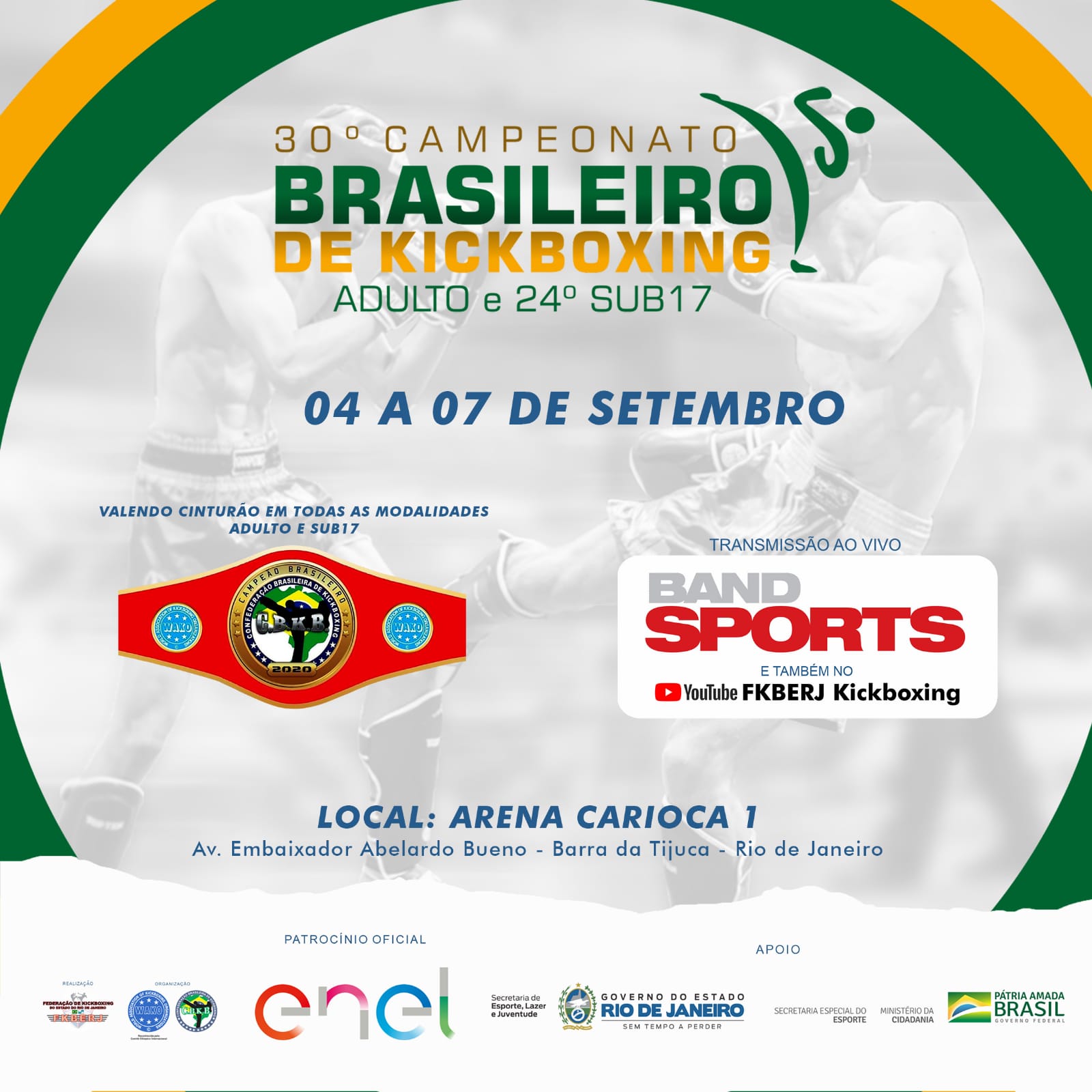 Camp. Brasileiro de KB será realizada no RJ graças ao patrocínio da Enel e do do Governo do Estado
